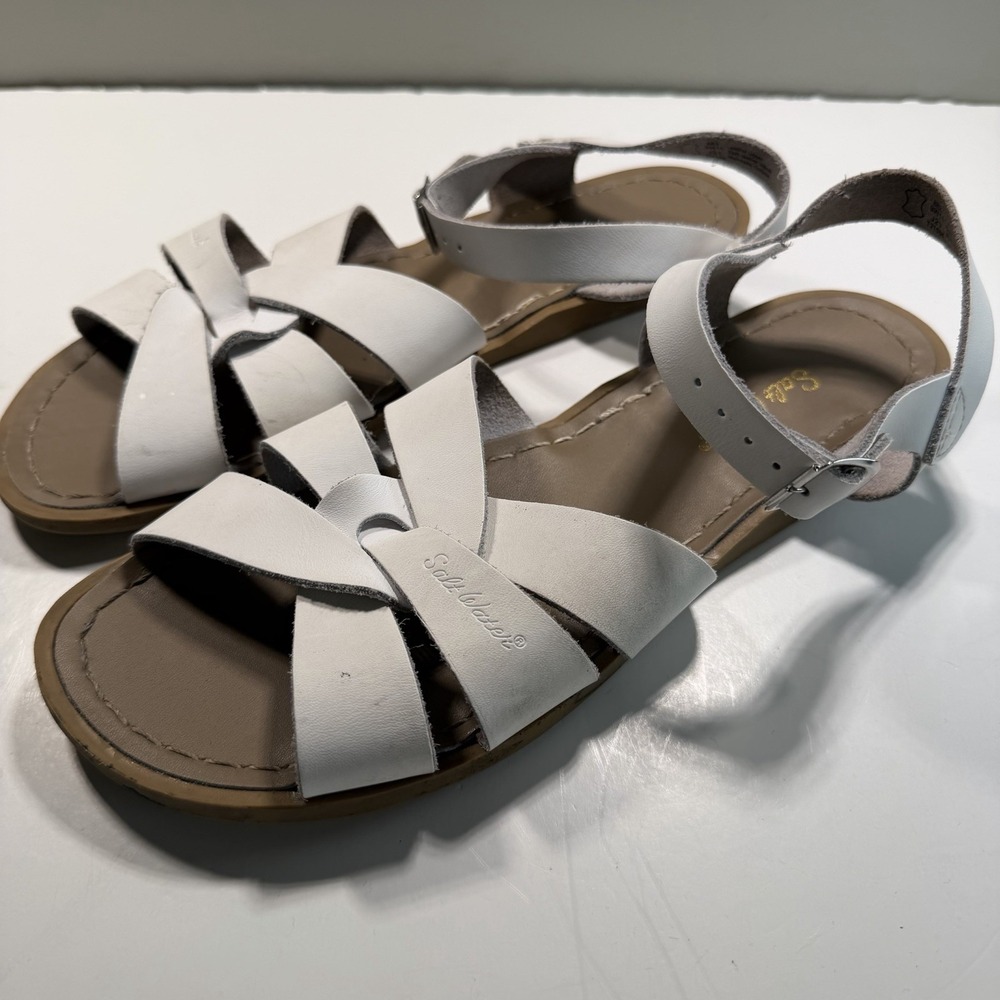 Salt Water Women's White Sandal 9 Ankle Strap Comfort